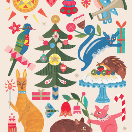 Folded Wrapping Paper - Festive Fauna