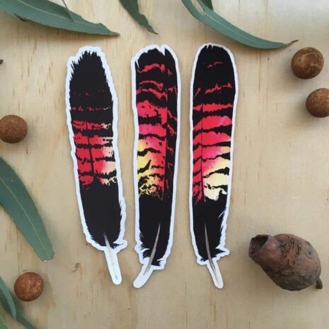 Forest Red-Tailed Black Cockatoo Feather Stickers